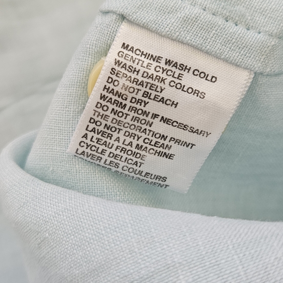 Tommy Bahama Mens Linen Shirt with long sleeves and collar XL Light Aqua - Picture 7 of 14